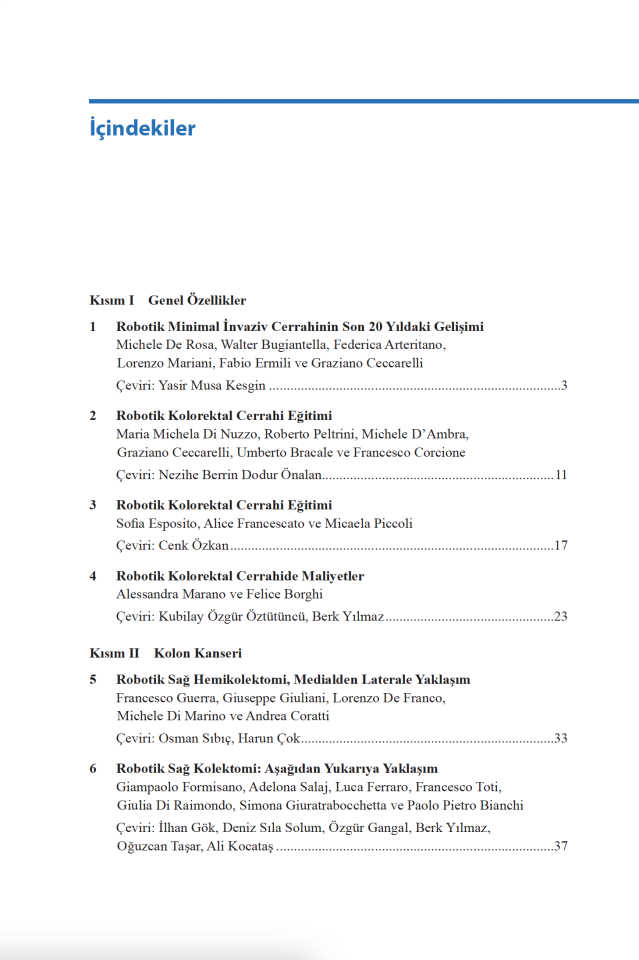 Kolon ve Rektumun Robotik Cerrahisi