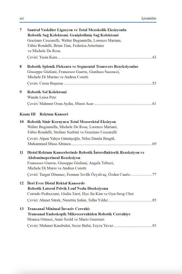 Kolon ve Rektumun Robotik Cerrahisi