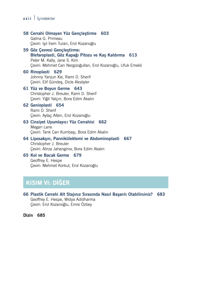 Michigan Plastik Cerrahi El Kitabı