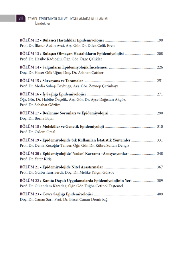 Temel Epidemiyoloji ve Uygulamada Kullanımı