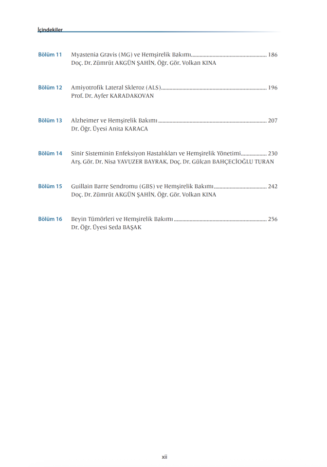 Nörolojik Hastalıklar ve Hemşirelik Bakımı