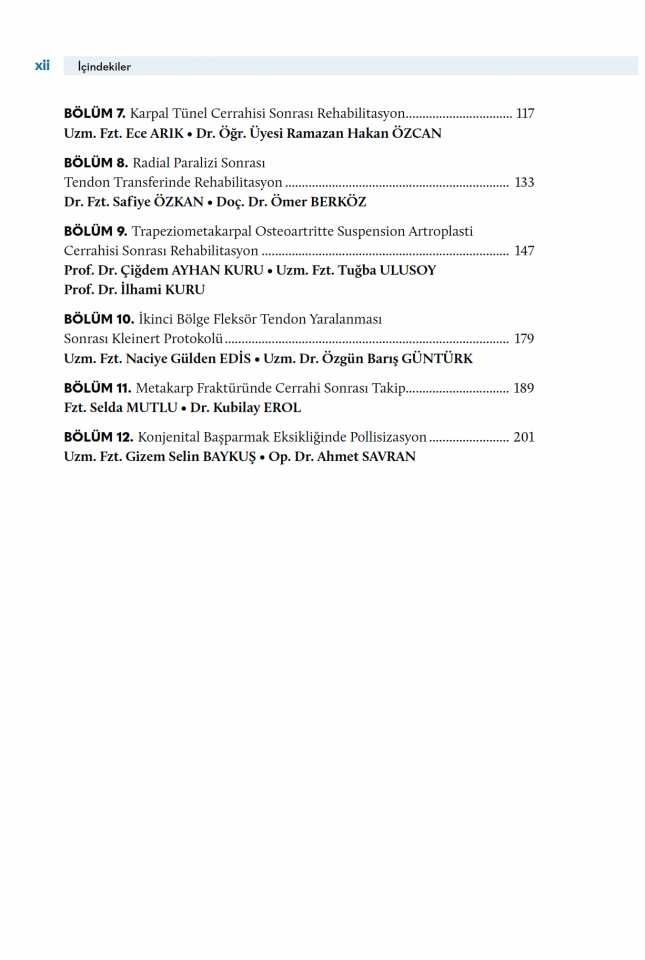 Olgularla Üst Ekstremite Cerrahisi ve Rehabilitasyonu