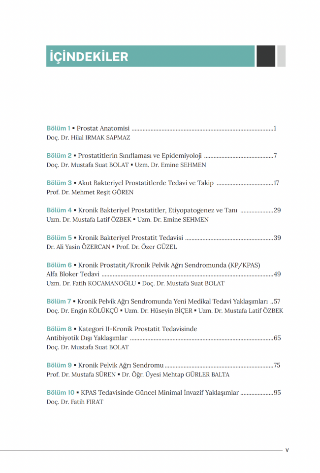 Prostatitlerin Tanı ve Tedavisi