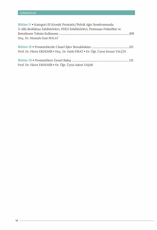 Prostatitlerin Tanı ve Tedavisi