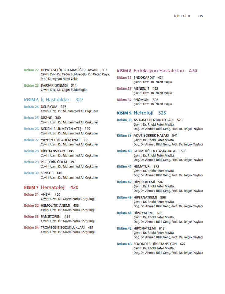 Klinik Çerçeveler Dahiliye