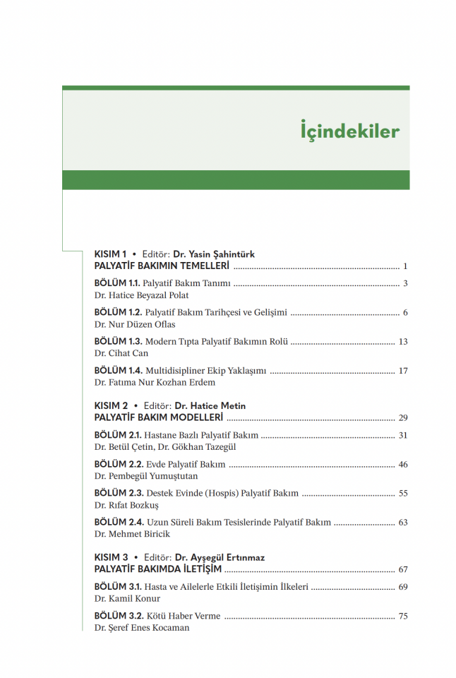 Palyatif Bakımın Esasları
