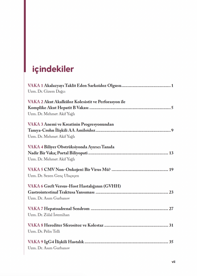 Çapa Gastroenteroloji Vaka Kitabı