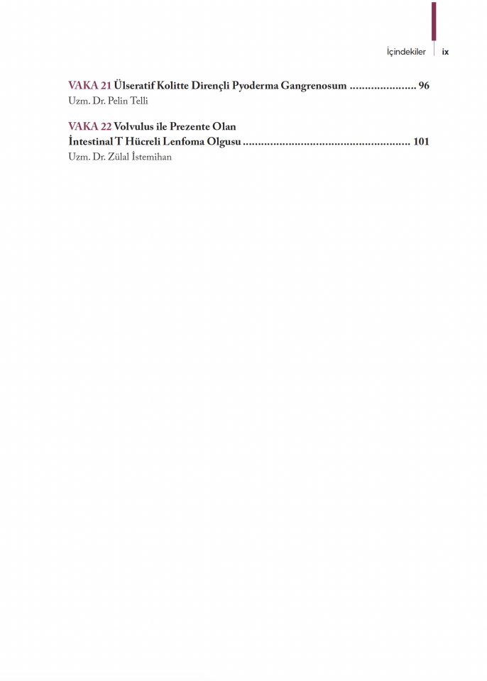 Çapa Gastroenteroloji Vaka Kitabı