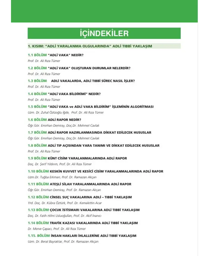 Adli Tıp ve Adli Bilimler Akıl Notları