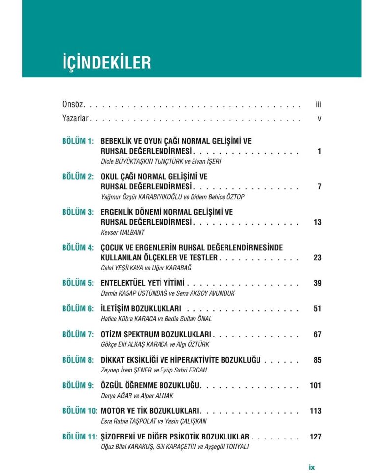 Çocuk ve Ergen Psikiyatrisi Akıl Notları