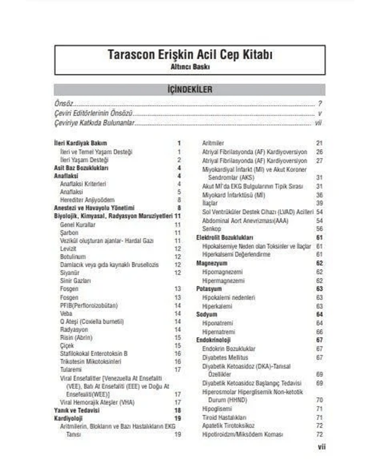 Tarascon Erişkin Acil Cep Kitabı