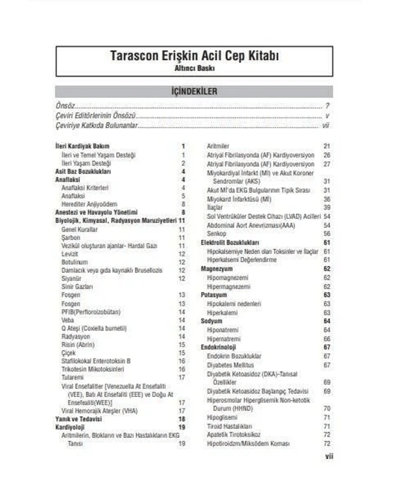 Tarascon Erişkin Acil Cep Kitabı
