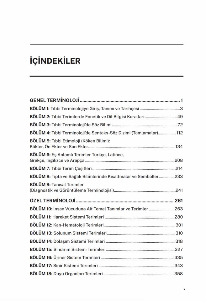 Tıbbi Terminoloji Ders Kitabı