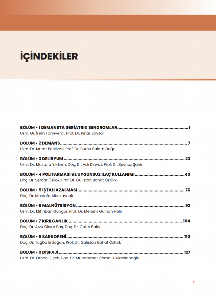 Demansta Geriatrik Sendromlar